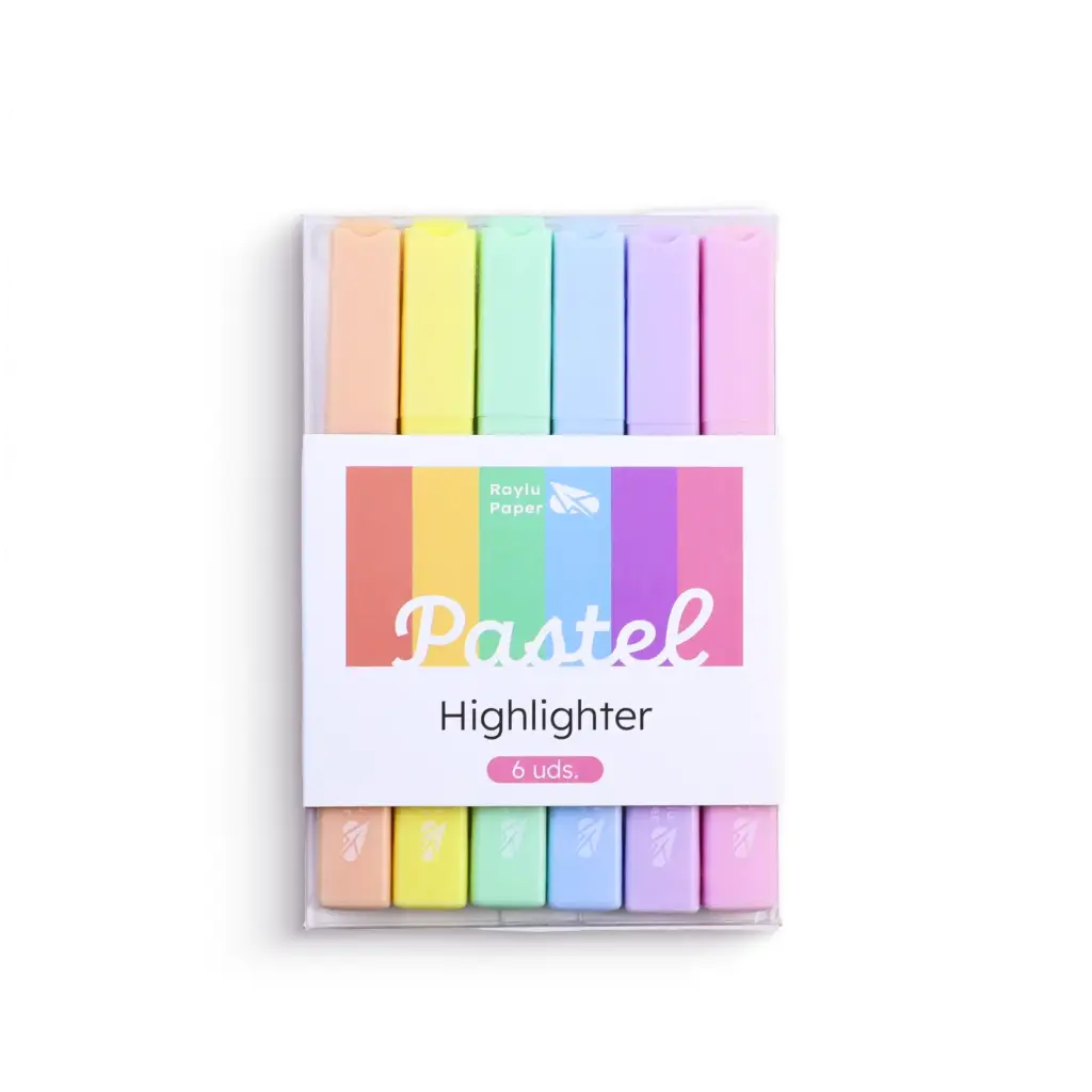 MARCADOR FLUORESCENTE HIGHLIGHT PASTEL 6 UDS RAYLU