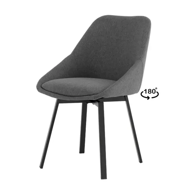 SILLA GIRATORIA AMELIE GRIS OSCURO - SOMCASA