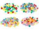 CUENTAS MULTICOLOR 9MM 4 BOLSAS DE 400UD.1600UD 