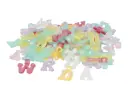 COLGANTE DE PLASTICO LETRAS NACARADO 17MM.500UD