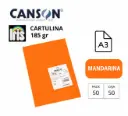 CARTULINA CANSON IRIS A3 MANDARINA