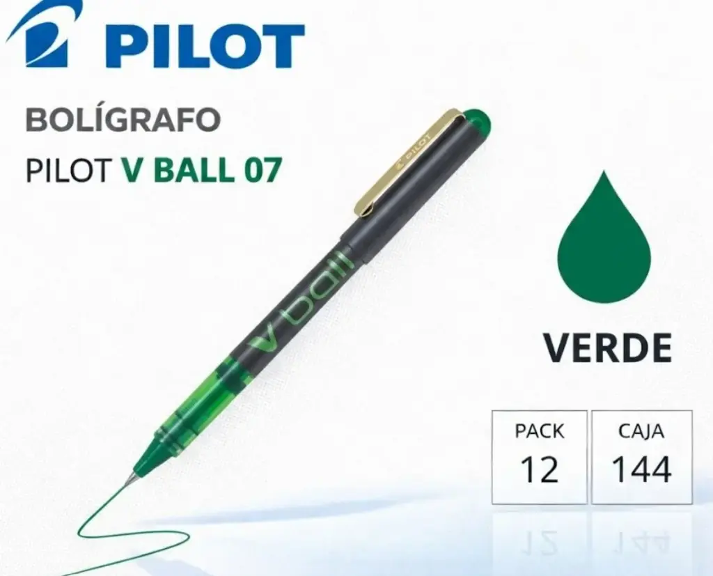 BOLÍGRAFO PILOT V-BALL 07 VERDE