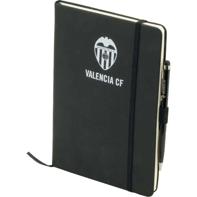 LIBRETA A6 NEGRA CON BOLIGRAFO METAL VALENCIA - SPORTANDEM