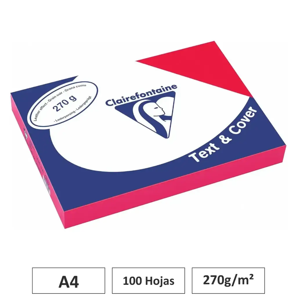 CARTULINA ROJO A4 100 HOJAS 270G CLAIREFONTAINE