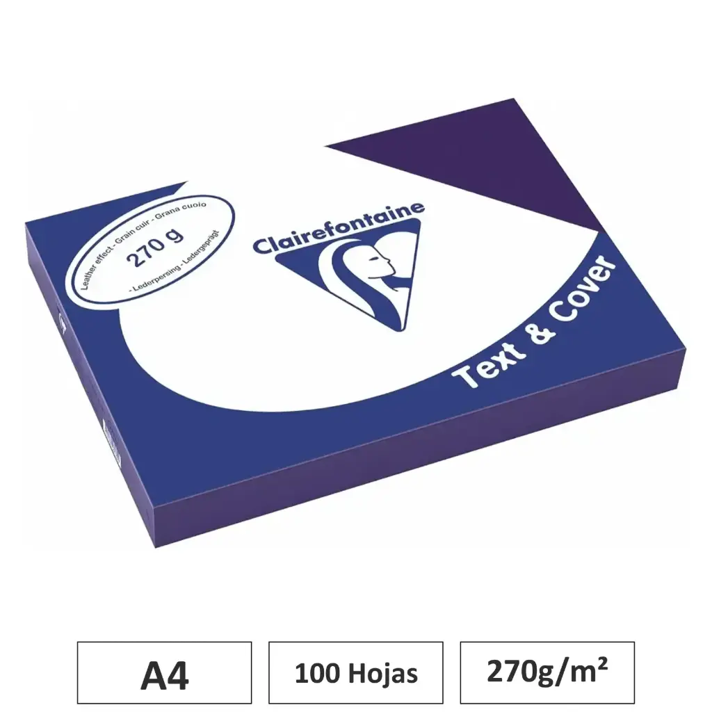 CARTULINA AZUL REAL A4 100 HOJAS 270G CLAIREFONTAINE