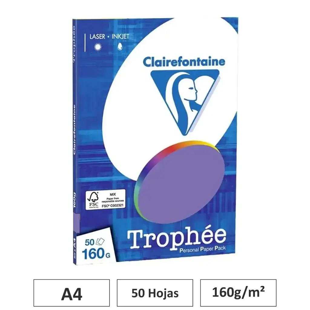 PAPEL VIOLETA A4 160G 50 HOJAS
