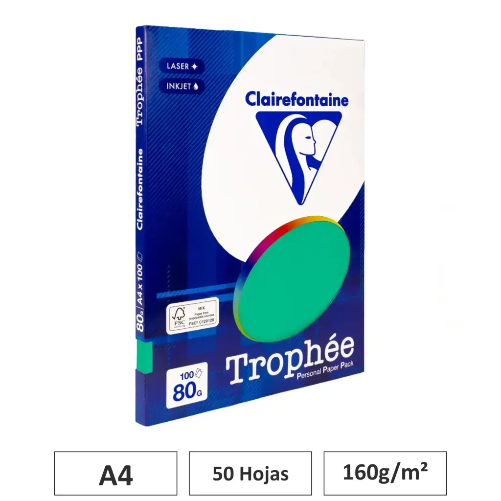 PAPEL VERDE PINO A4 160G 50 HOJAS