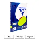 PAPEL A4 80GR VERDE FLUOR 100 HOJAS CLAIREFONTAINE