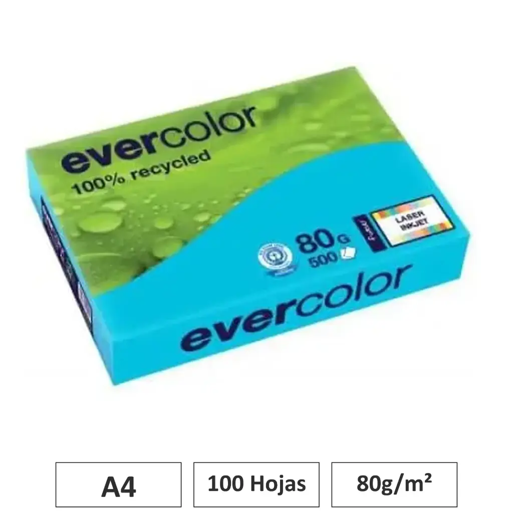 PAPEL RECICLADO AZUL OSCURO A4 80G 500 HOJAS 