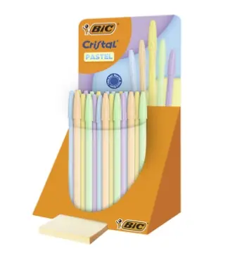 BOLÍGRAFOS BIC COLORES EXPOSITOR 40 UNIDADES SURTIDAS TINTA AZUL