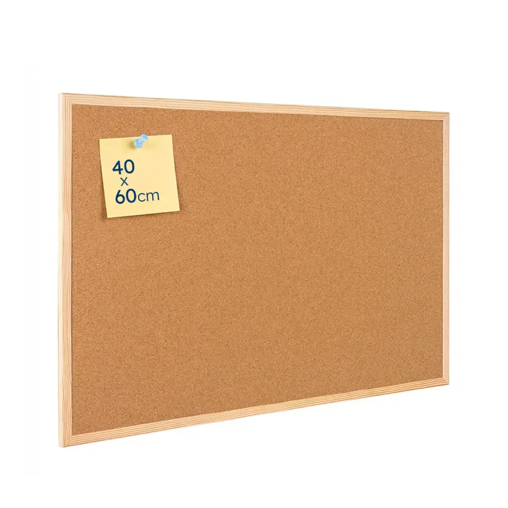 TABLERO DE CORCHO MARCO DE MADERA  40x60CM RAYLU