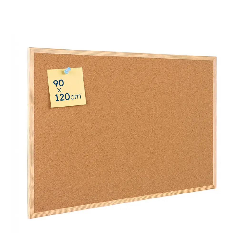 TABLERO DE CORCHO MARCO DE MADERA  90x120CM RAYLU