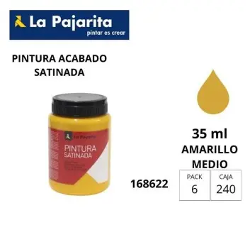 PINTURA SATINADA AMARILLO MEDIO 35ML L-27 LA PAJARITA