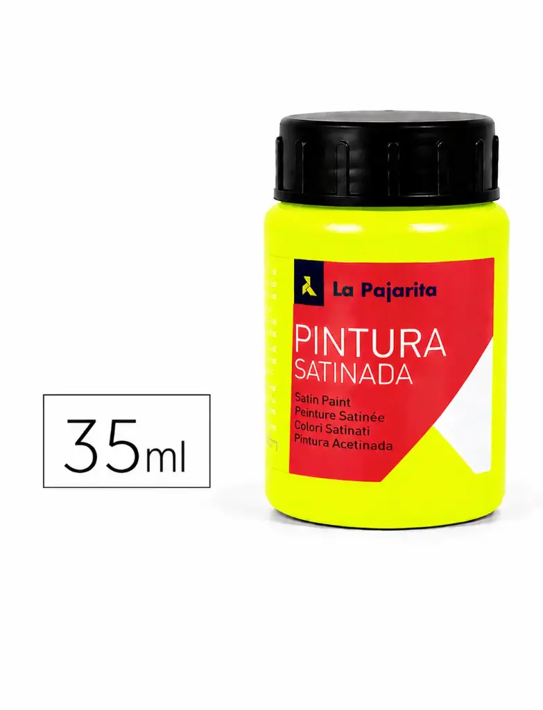 PINTURA SATINADA FLUOR AMARILLO 35ML F-01 LA PAJARITA