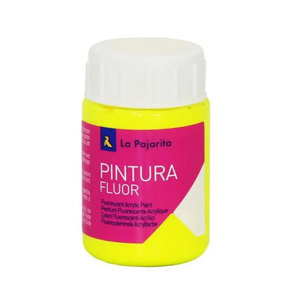 PINTURA SATINADA FLUOR AMARILLO 35ML F-01 LA PAJARITA