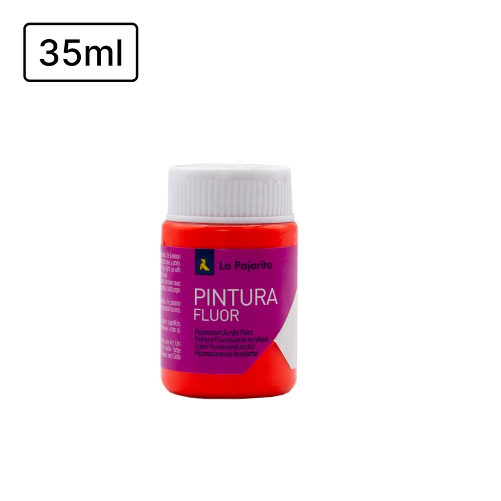 PINTURA SATINADA FLUOR ROJO 35ML F-03 LA PAJARITA