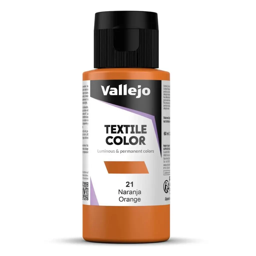 PINTURA TEXTIL VALLEJO Nº 21 NARANJA – 60 ML
