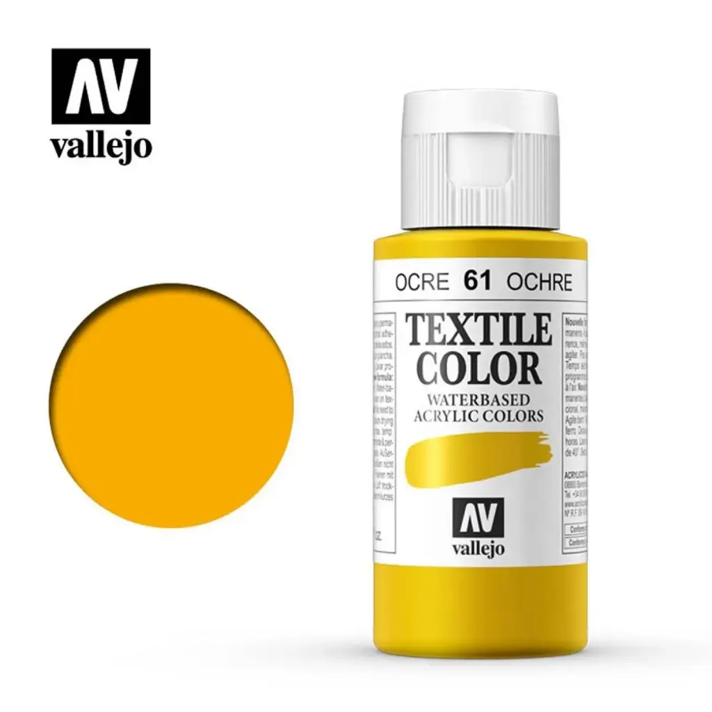 PINTURA TEXTIL VALLEJO Nº 61 OCRE – 60 ML