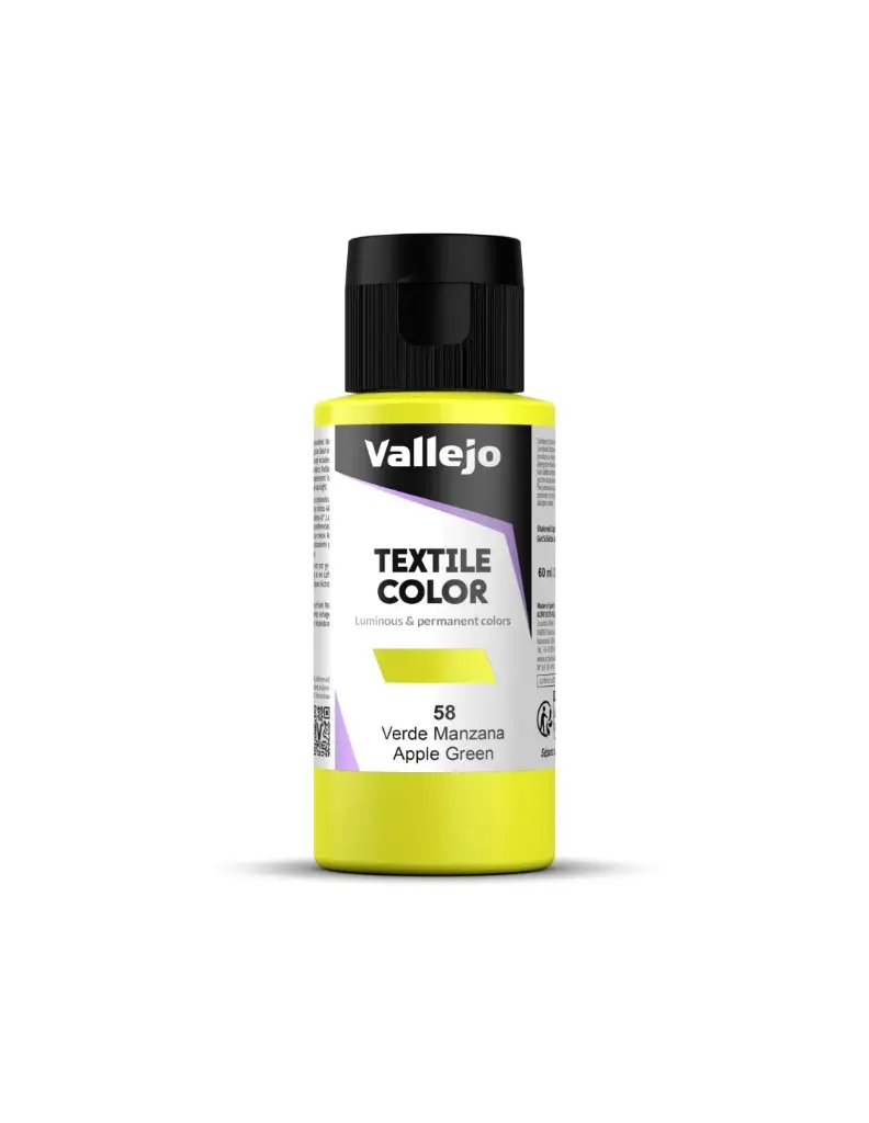 PINTURA TEXTIL VALLEJO Nº 58 VERDE MANZANA 60 ML