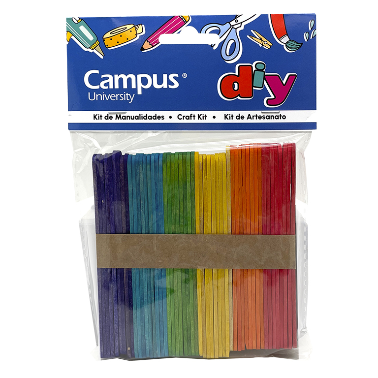 SET MANUALIDADES CAMPUS PALITO MADERA COLORES PEQUEÑO