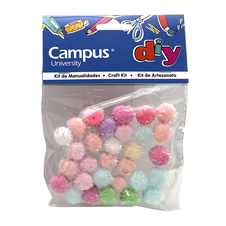 SET MANUALIDADES CAMPUS POMPON GLITTER