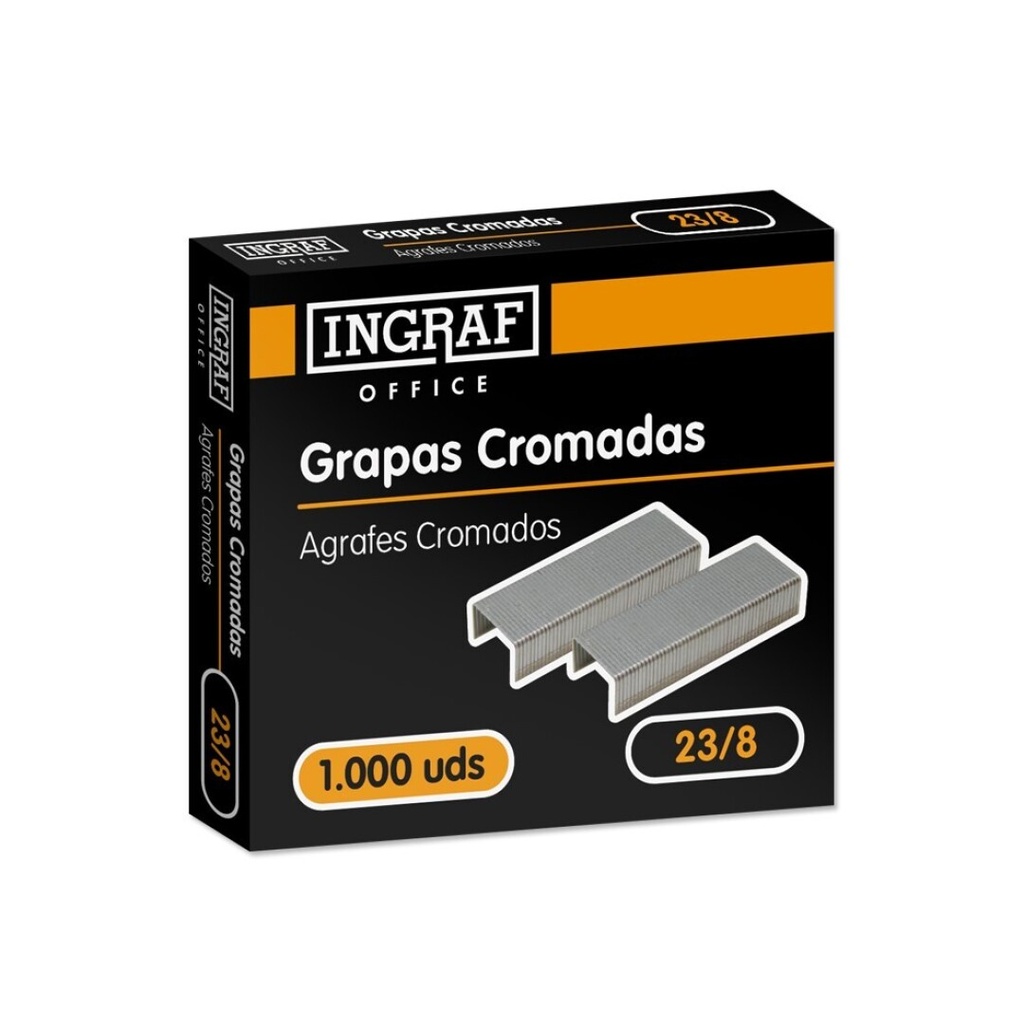 GRAPAS INGRAF OFFICE GRUESOS 23/8 CAJA 1000UDS