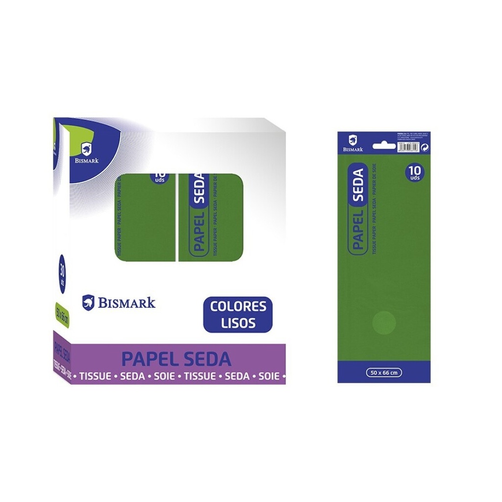 PAPEL DE SEDA LISO VERDE OSCURO BOLSA 10 HOJAS