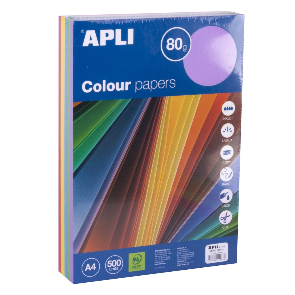 PAPEL A4 80G 500 HOJAS COLORES SURTIDOS INTENSOS