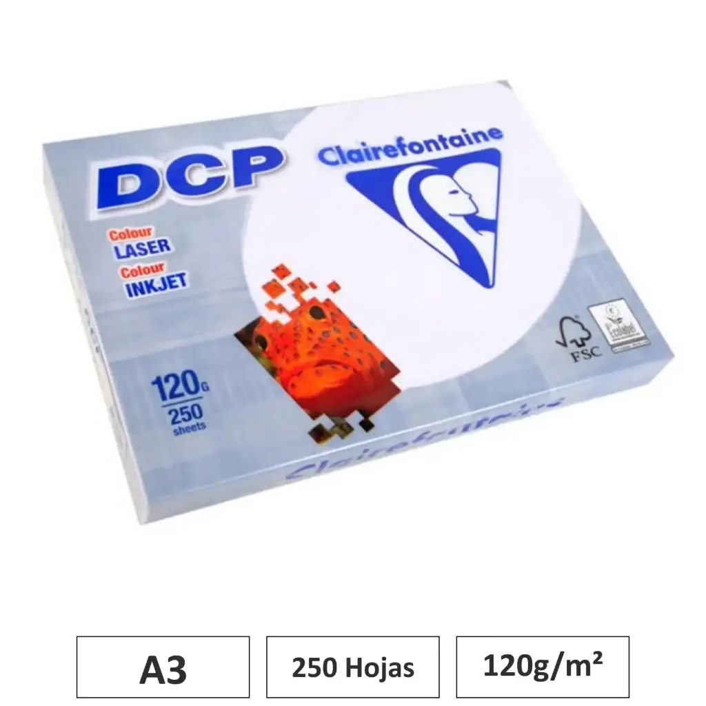PAPEL CLAIREFONTAINE A3 120GR 250 HOJAS