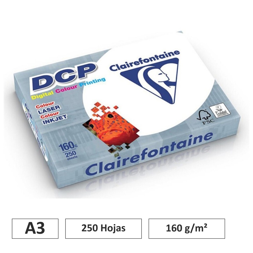 PAPEL CLAIREFONTAINE A3 160G 250 HOJAS