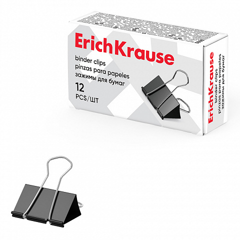 PINZAS PARA PAPELES ERICHKRAUSE 25 MM CAJA 12 UDS