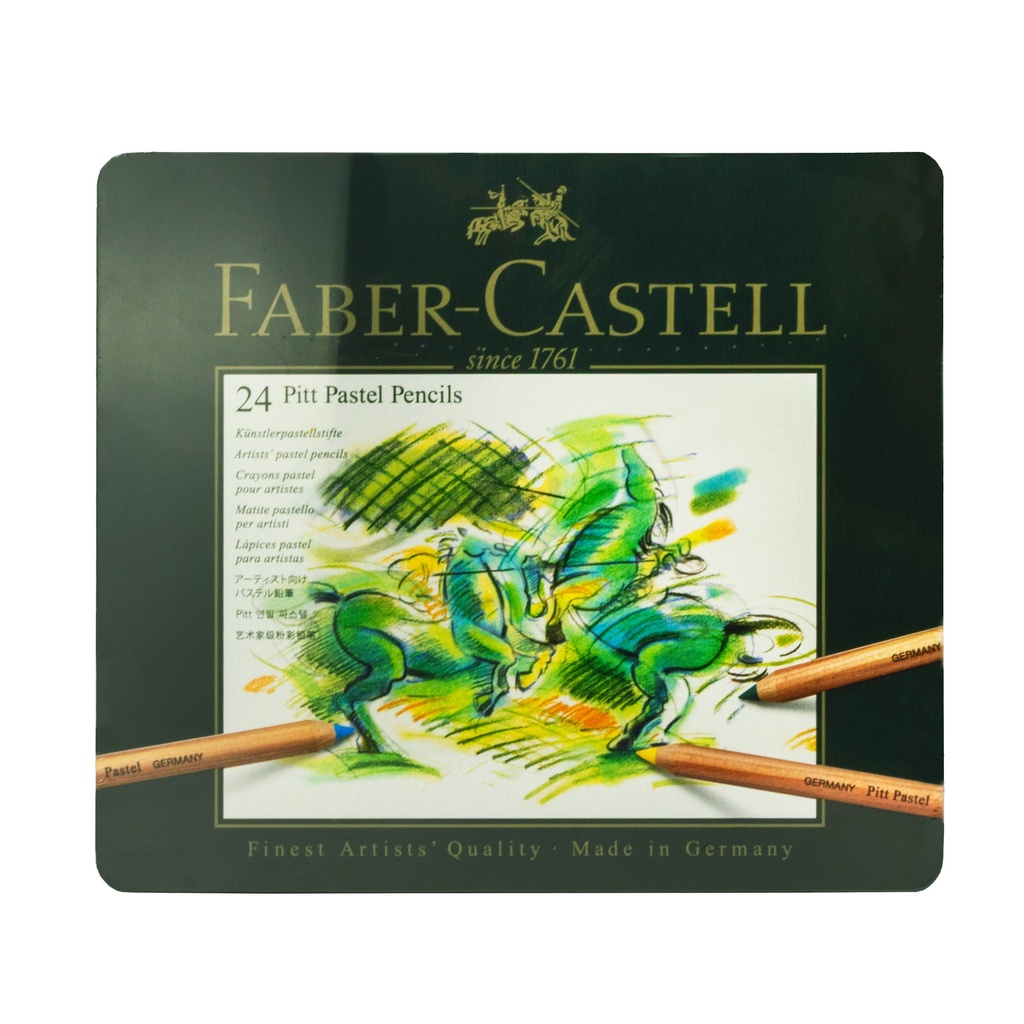 LÁPICES PITT PASTEL FABER-CASTELL 24 UNIDADES ESTUCHE METÁLICO