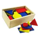 LOGIC BLOCKS CONJUNTO DE BLOQUES GEOMÉTRICOS LÓGICOS 48 PIEZAS EN MADERA