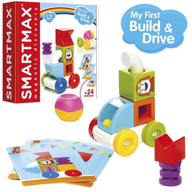 CONSTRUCCIONES CON IMÁN SMARTMAX MIS PRIMEROS VEHÍCULOS BUILD & DRIVE – JUEGO LUDILO MAGNÉTICO Y RETOS