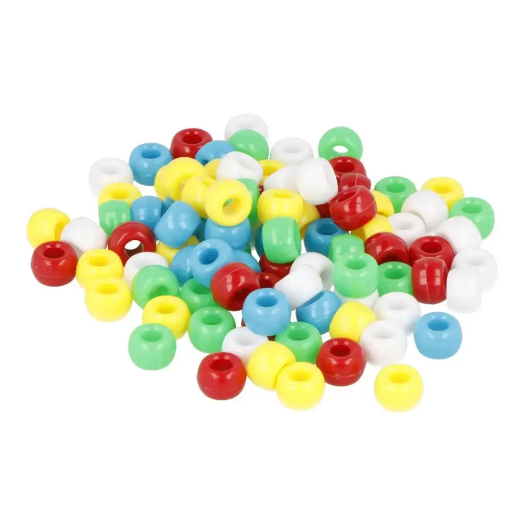 CUENTAS DE PLÁSTICO ECO GROSSELLA MULTICOLOR OPACO 9MM 400 UDS