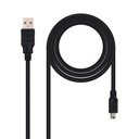 CABLE USB 2.0 NANOCABLE A MACHO ↔ MINI-USB 5 PINES MACHO · 0,5 M · NEGRO