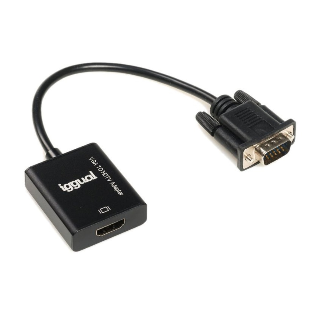 ADAPTADOR VGA(M) A HDMI(H) + AUDIO + MICROUSB IGGUAL 