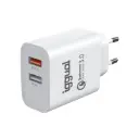 IGGUAL CARGADOR DOBLE 2XUSB CARGA RÁPIDA QC3.0 30W