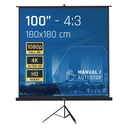 PANTALLA 100" 180X180 CM CON TRÍPODE + BOLSA IGGUAL 
