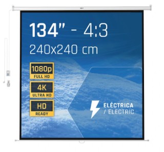 PANTALLA ELÉCTRICA 4:3 134" IGGUAL 240X240 CM