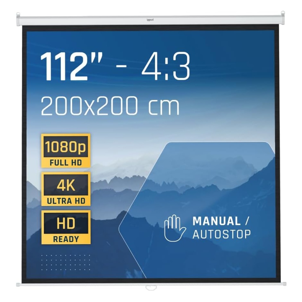 PANTALLA MANUAL IGGUAL 4:3 112" 200X200 CM