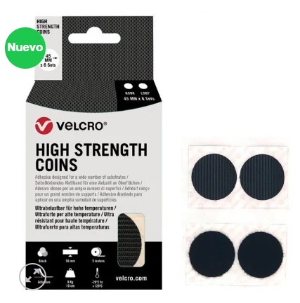 VELCRO CIERRE EXTRA FUERTE ADHESIVO EN CÍRCULOS Ø45MM