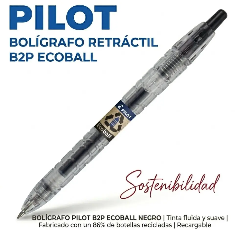 BOLÍGRAFO PILOT ECOBALL B2P NEGRO