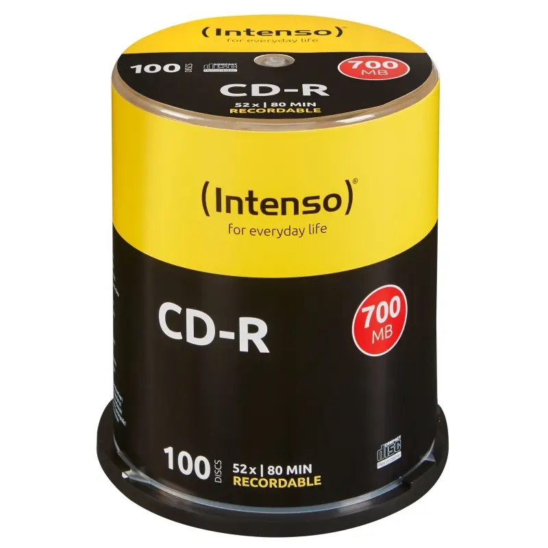 INTENSO CD-R 700MB-80MIN TUBO 100 UNIDADES