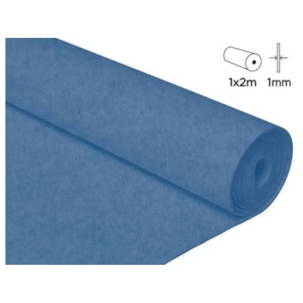 FIELTRO ACRÍLICO AZUL NÁUTICO ROLLO 100X200CM 160GR/M² INNSPIRO