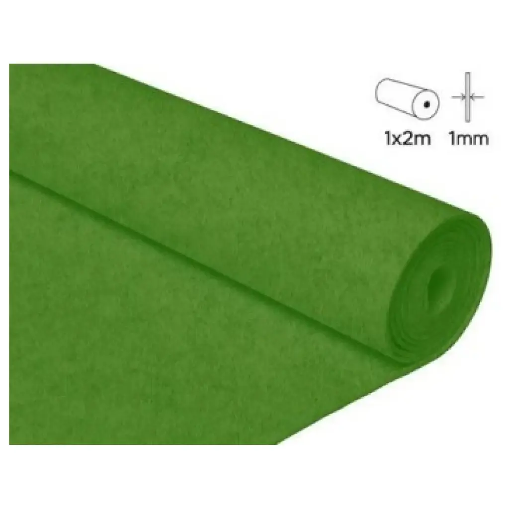 FIELTRO ACRÍLICO VERDE ROLLO 100X200CM 160GR/M² INNSPIRO
