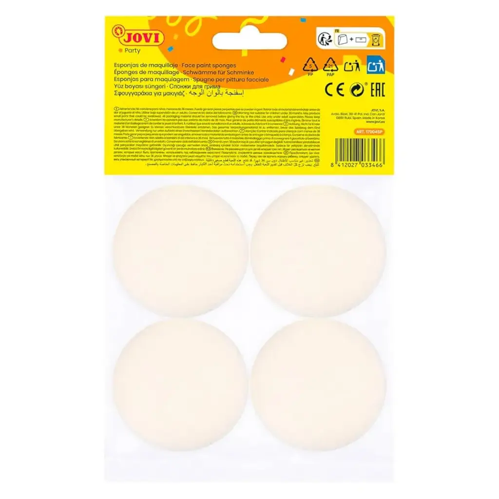 MAQUILLAJE SET DE ESPONJAS DE MAQUILLAJE FACIAL PACK 4 UNIDADES JOVI