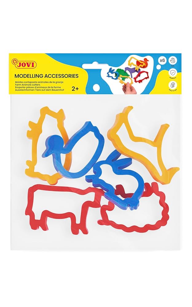MOLDES PARA PLASTILINA ANIMALES DE GRANJA 6 UNIDADES
