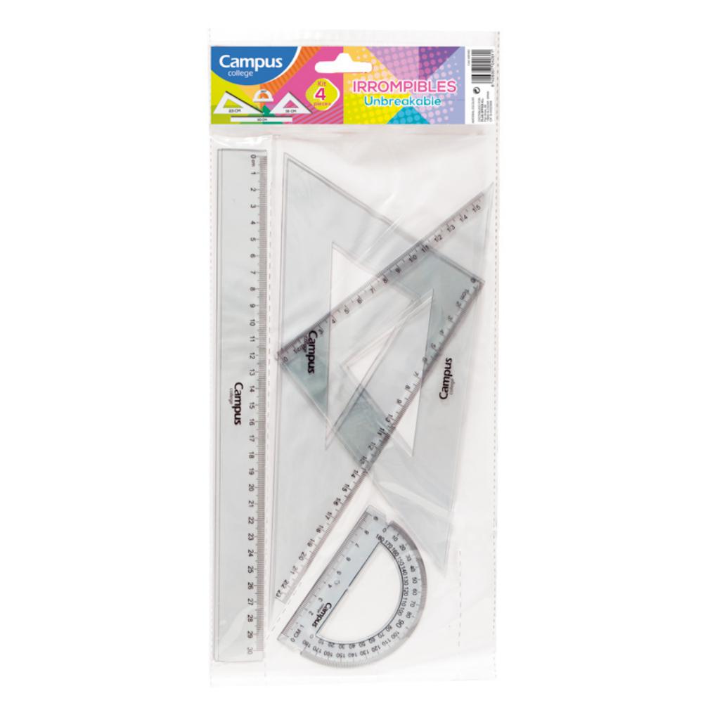 JUEGO DE REGLAS CAMPUS 30 CM IRROMPIBLE 