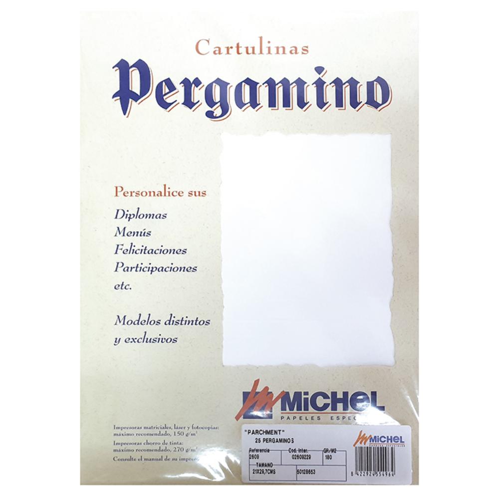 PAPEL PERGAMINO DIN A4 TROQUELADO 150 g/m² COLOR PARCHMENT BLANCO PACK 25 HOJAS